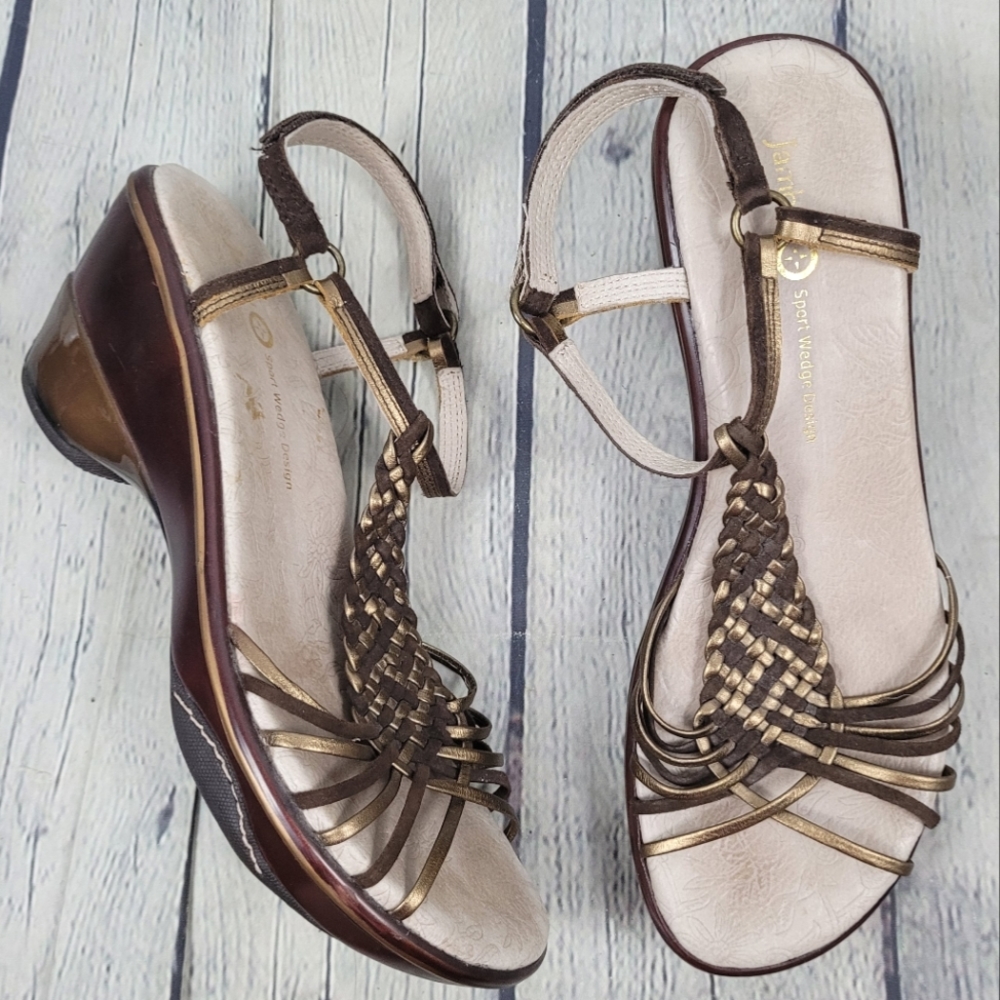 JAMBU | Acapulco Short Wedge Design woven strappy open toe sandals